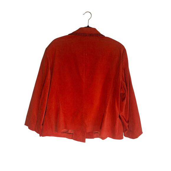 The Jeanius Look by Randolph Duke Women's Embellished Blazer 20W Orange Velvet - Picture 11 of 12
